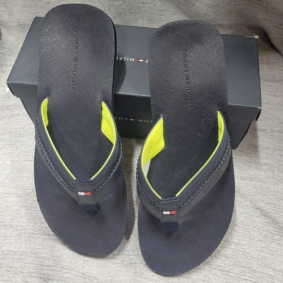 Tommy Hilfiger Dembo Mens Flip Flops- Navy - Picture 1 of 6